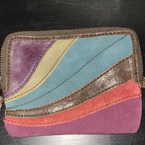 Fossil Multicolor Leather Wallet with Wave Design